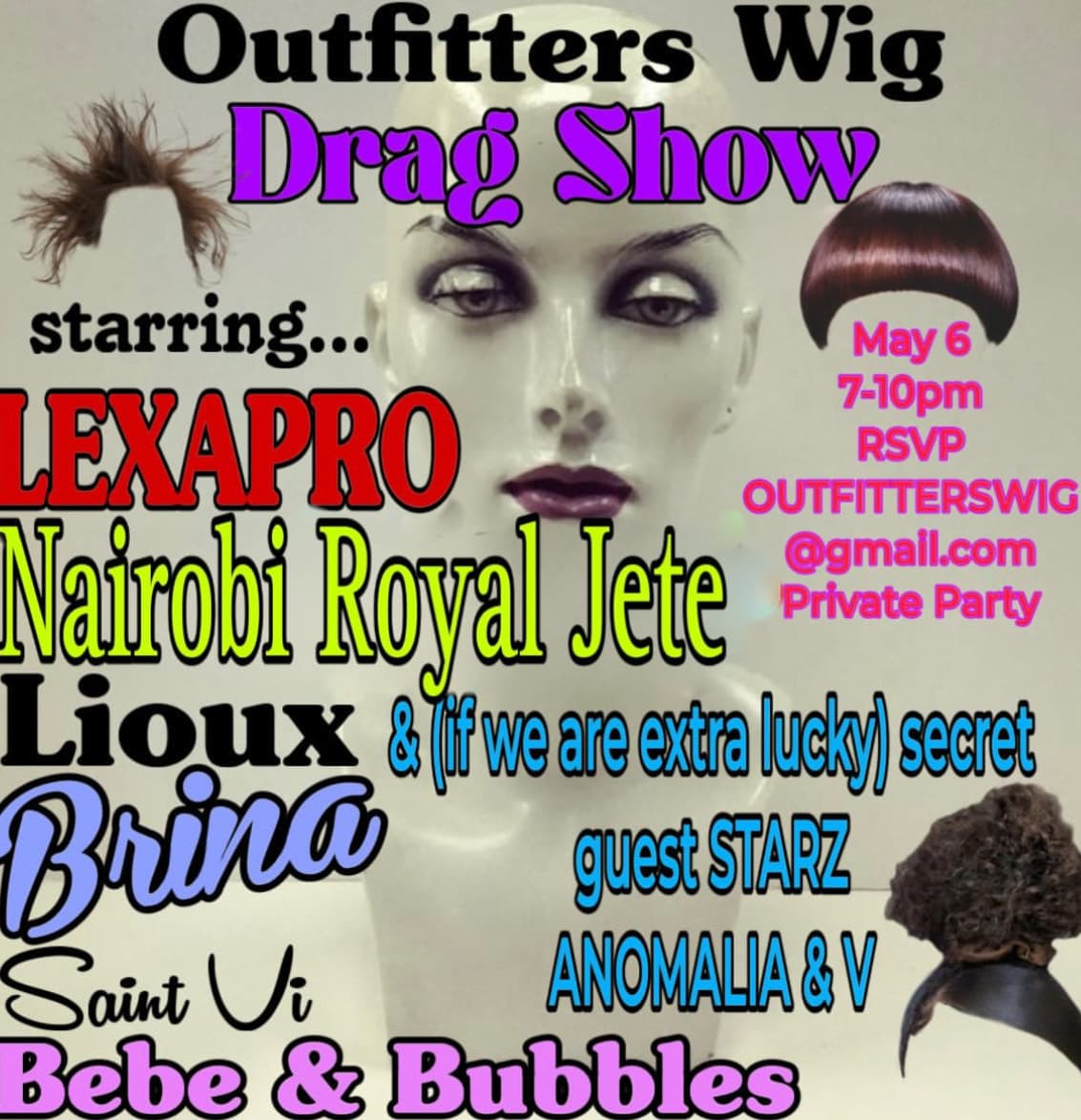 Drag performance inside Outfitters Wig